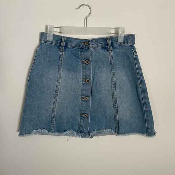 Forever 21 Denim Button Up Mini Skirt - Picture 1 of 6